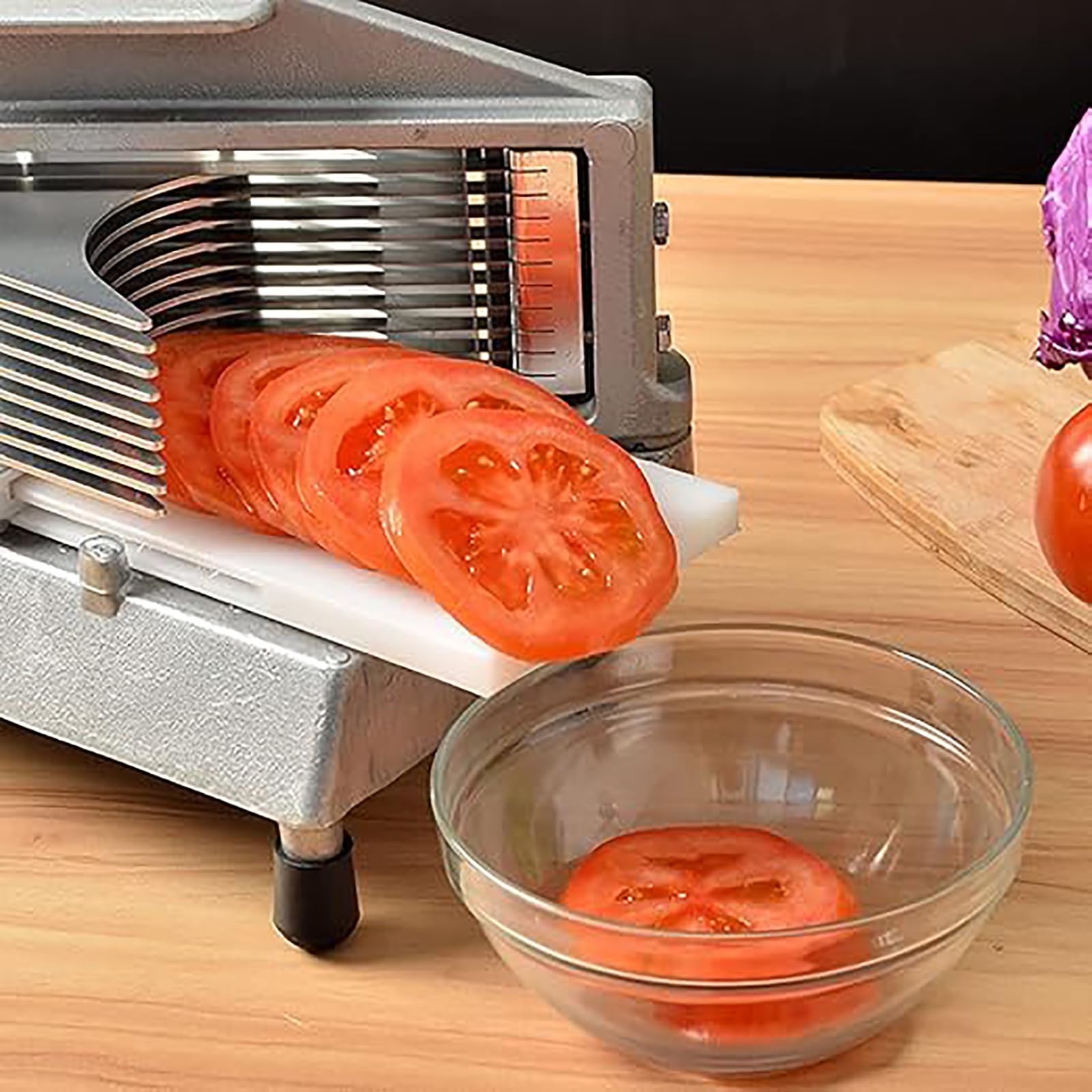 Kommerzieller Tomatenschneider, manueller Obst-Gemüseschneider, gleichmäßige Scheiben für Effizienz im Restaurant und zu Hause