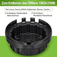 Spurtar 64 mm Olajszűrő Kulcs Toyota és Lexus Járművekhez - Fém Olajszűrő Leszedő Szerszám RAV4, Camry, Highlander Modellekhez 2.5-5.7L Moto 4