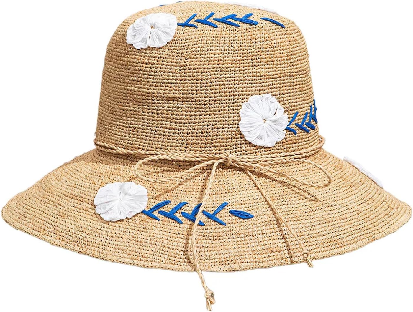 Womens Handmade Raffia Sun Hat Summer All Match Foldable Sun Protection Straw Hat Ladies Beach Vacation Visor