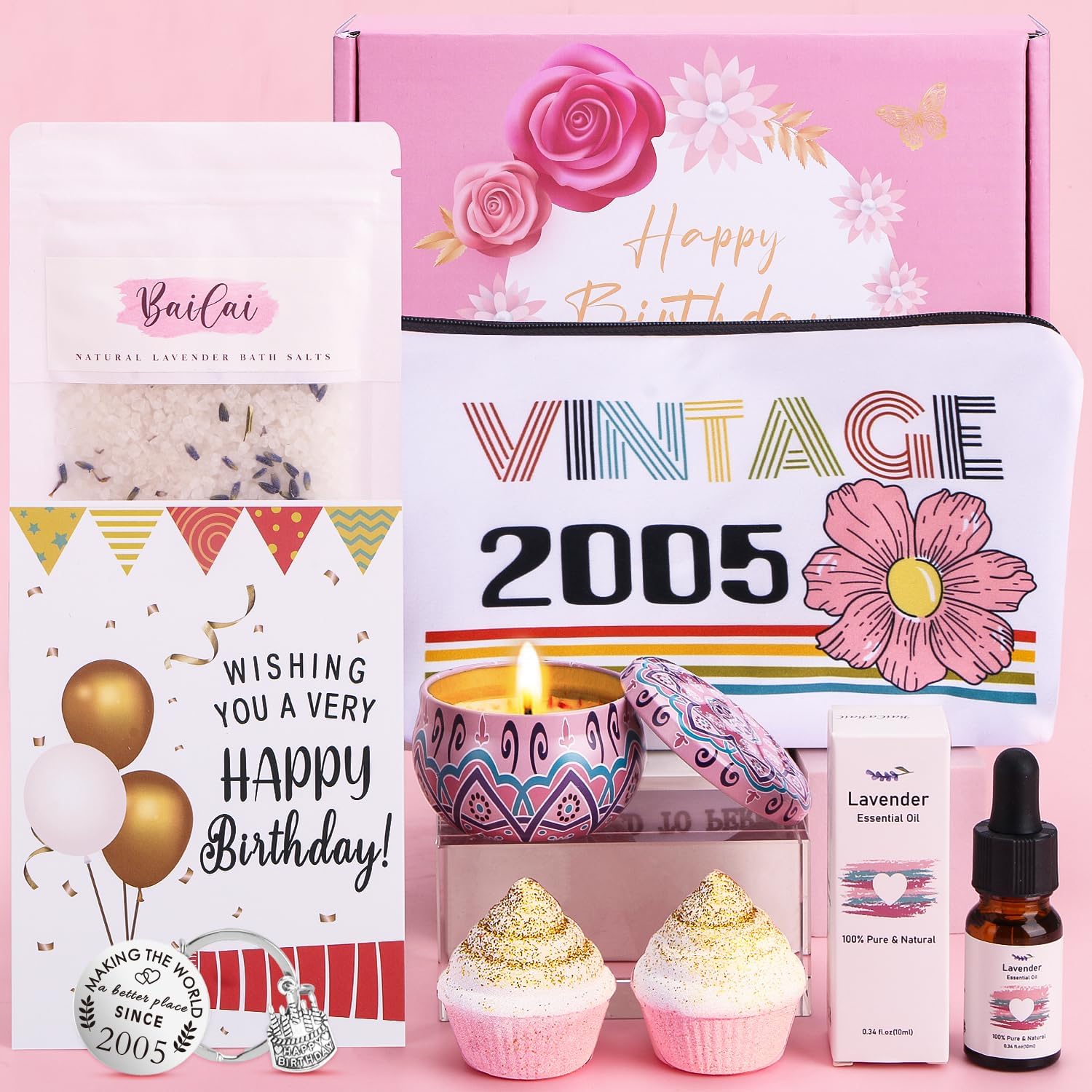 19th Birthday Pamper Gifts for Girl, Personalised 19 Year Old Gifts for Girls Happy Birthday Gifts Hampers for Her, Female 2005 Birthday Presents Gifts Ideas for 19 Year Old Girls Best Friend Sister