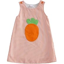 Yccutest Infant Baby Girl Easter Bunny Outfit Toddler Easter Dresses Baby Girl Bunny Carrot Clothes Sleeveless A-line Dress