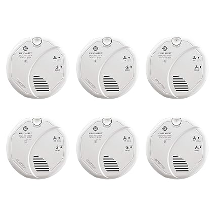 First Alert SC7010BVFF-6 Hardwired Talking Photoelectric Smoke and Carbon Monoxide Alarm, White