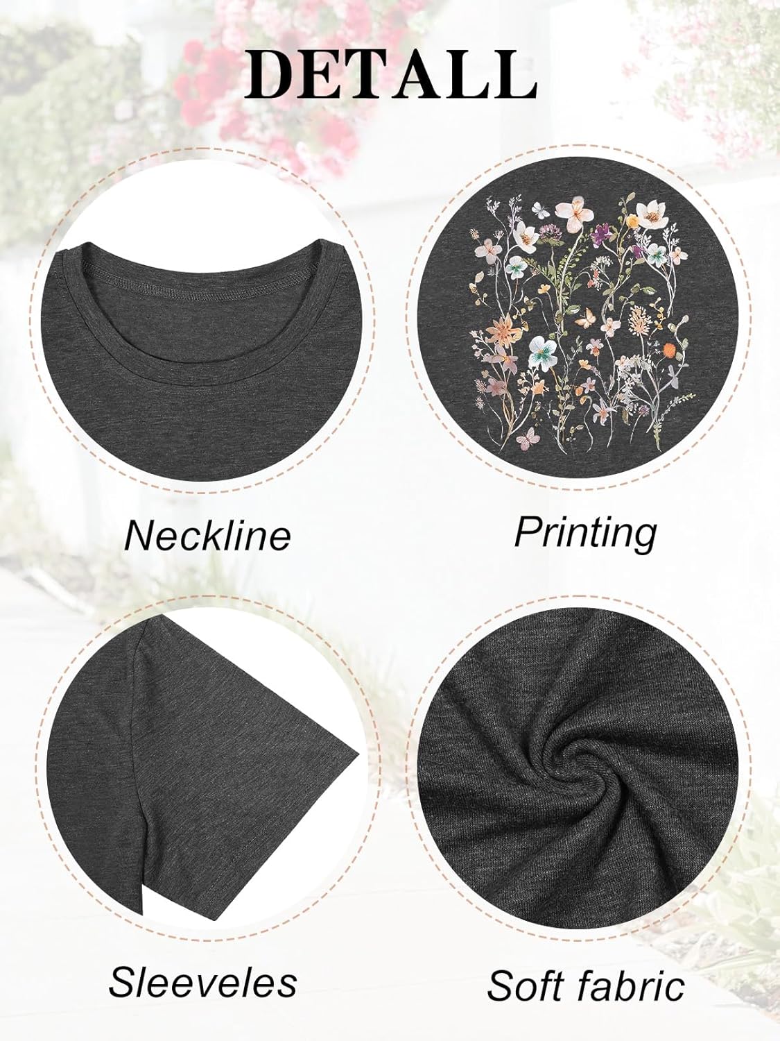 Plus Size Tshirts for Women Graphic Tees Vintage Flower Casual T Shirt Short Sleeve Top Loose Fit Tee - Image 2