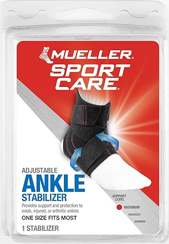 Miniatura 4 de MUELLER Sports Medicine - Estabilizador de tobillo ajustable, soporte de tobillo para esguinces, tobillo derecho o izquierdo tenso, hombres y