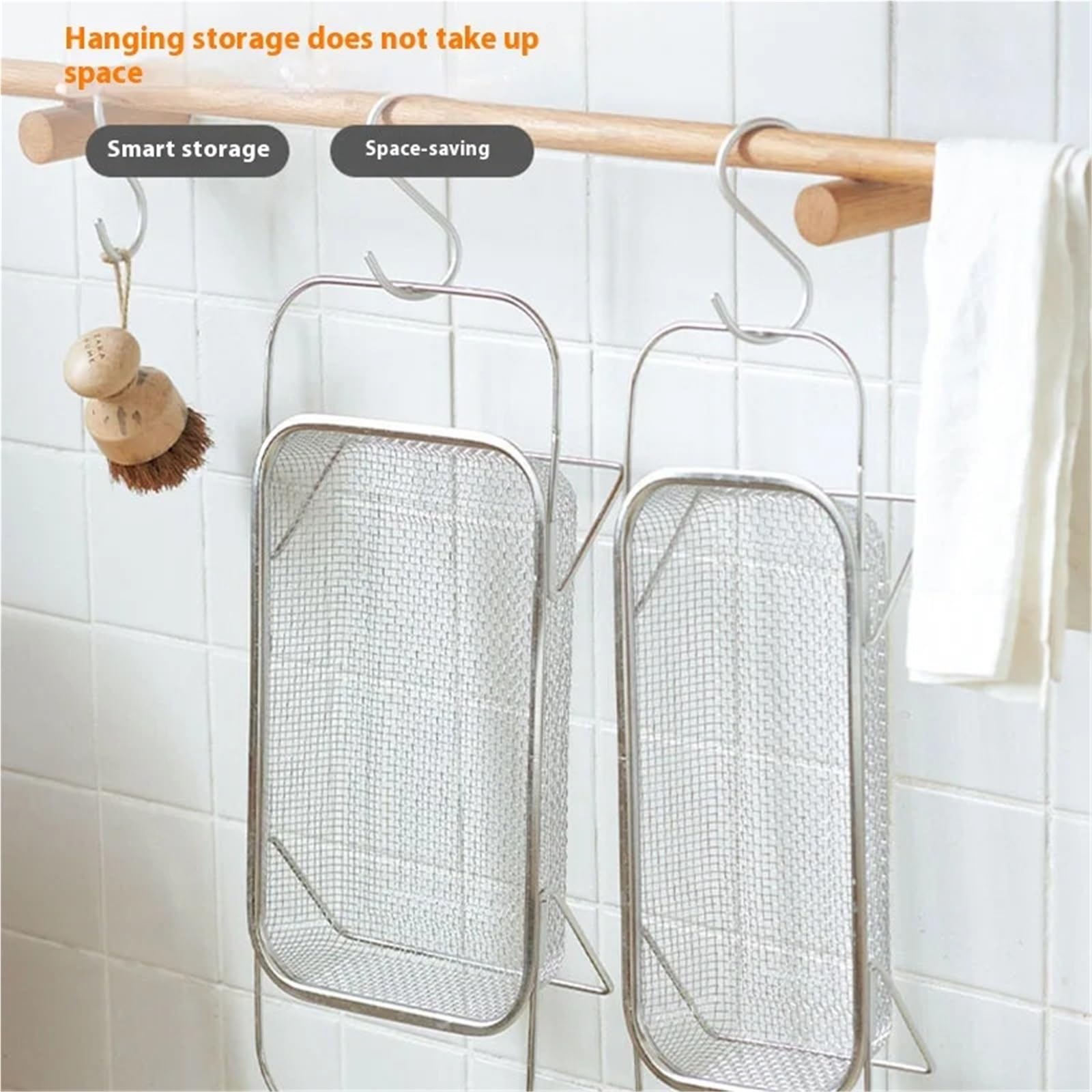 Escurridor de Platos Cesta de Drenaje especializada Acero Inoxidable, Fregadero Cocina, Lavabo retráctil for Lavado Verduras, escurridor vajilla(Large-Basket)