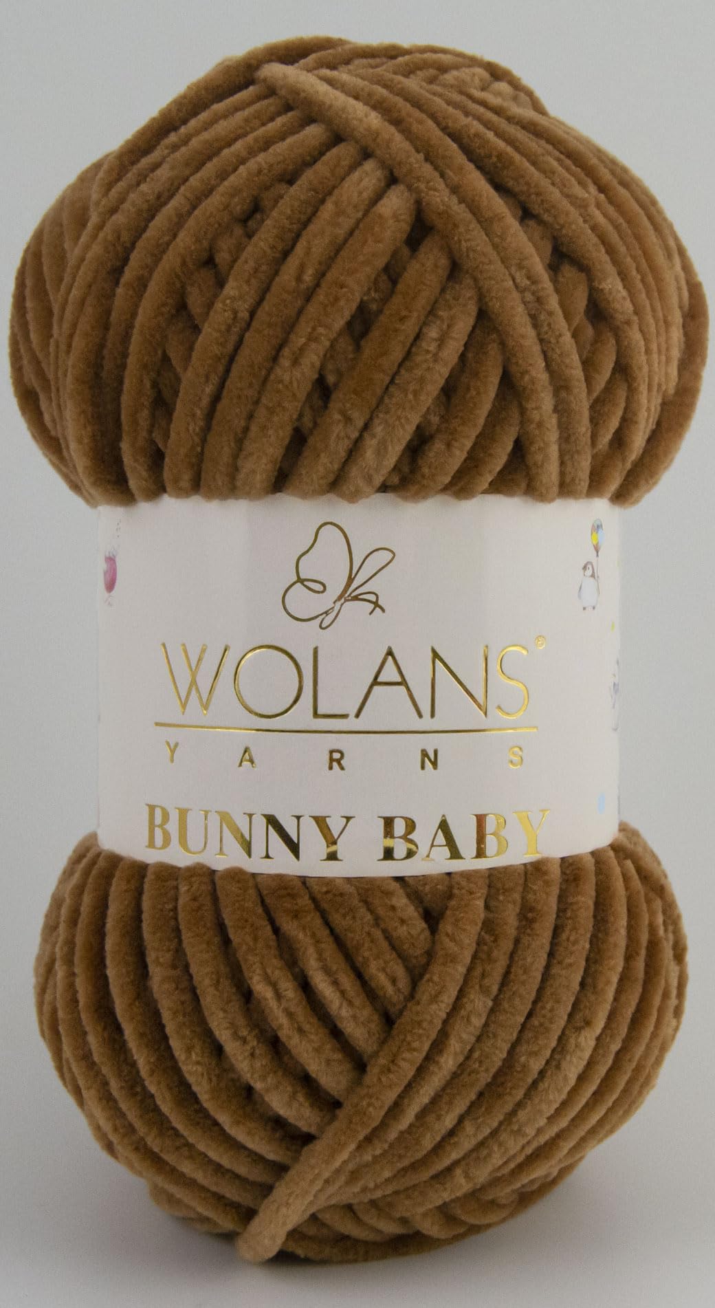 Wolans Bunny Baby Chenille Style Yarn Wool 70 Colours Available 100g Balls (Brown Col 19)
