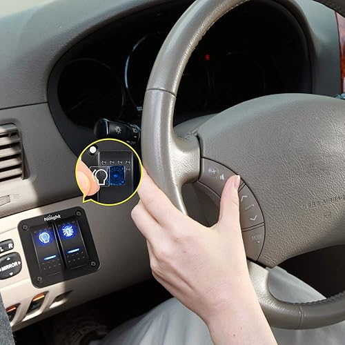 Miniatura 6 de Nilight 90012E - Interruptor basculante de alta resistencia 15 A 250 V 20 A 125 V SPST 2 pines interruptor de encendidoapagado cubierta impermeable