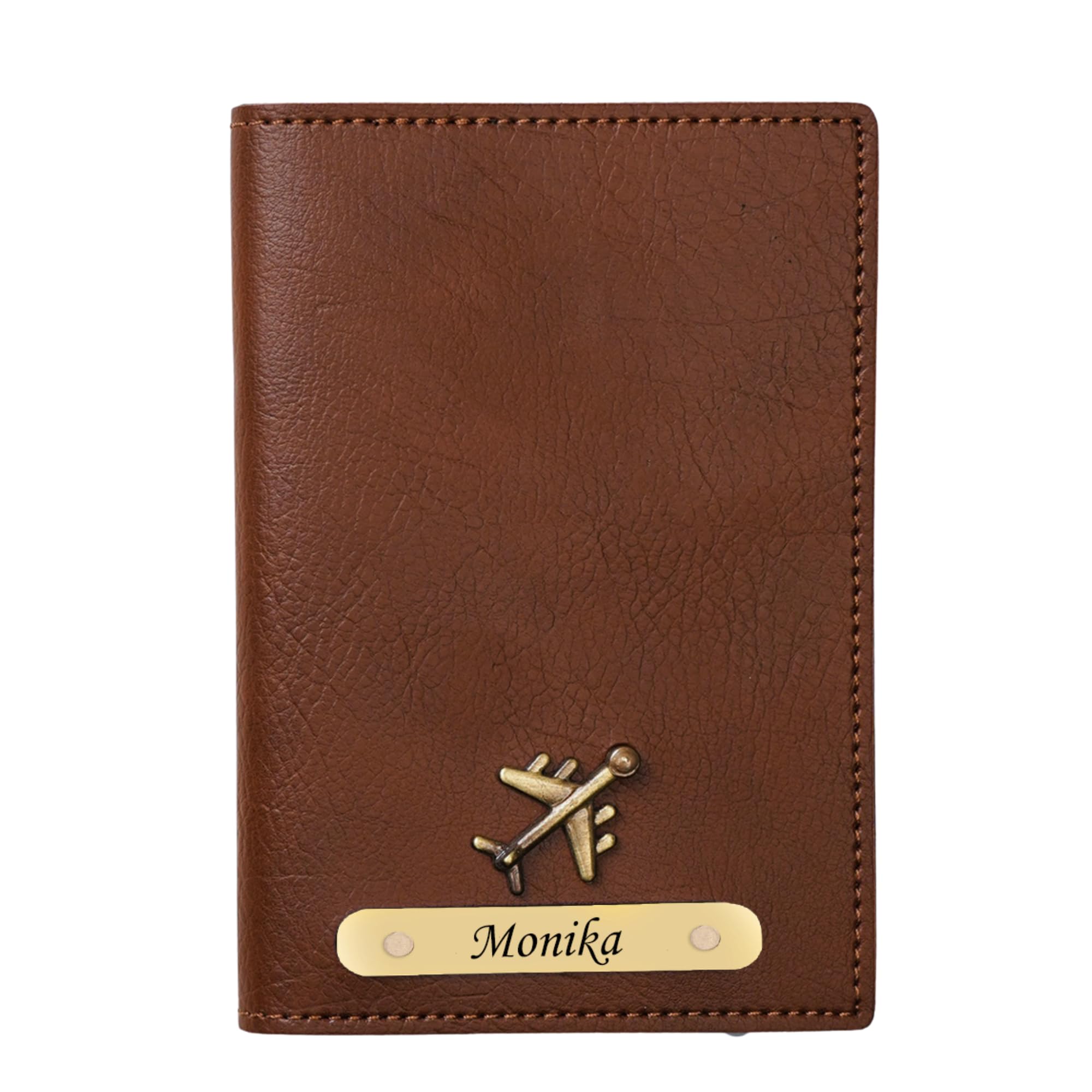 Personalized Leather Name Men/Women Passport Cover | Customized Gift for Boyfriend Girlfriend Friend Husband Wife Father & Mother (TAN)-image-38