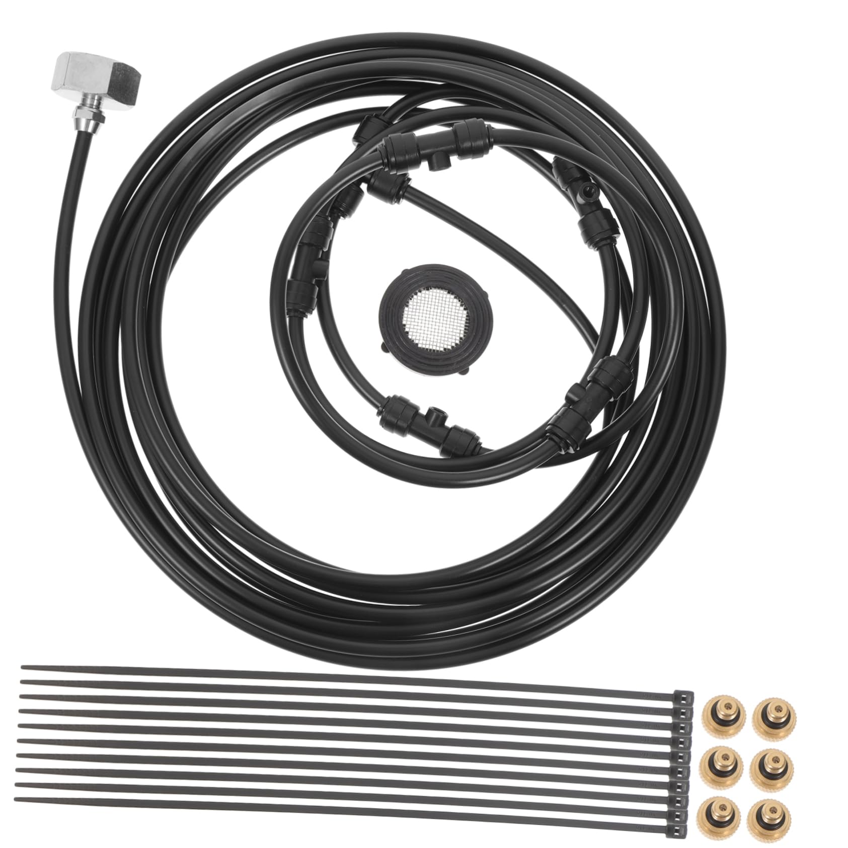 GANAZONO 1 Set Mist Fan Kit Outdoor Hydrating Fan Humidifier Patio Upgraded for Outside Spray Fan Cooling Sprayer Kit Like Mist Stand Nozzle Garden Misting Black