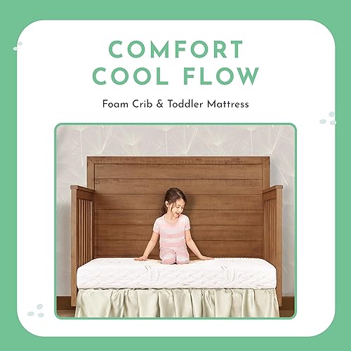 Miniatura 3 de Evolur Colchón de espuma Comfort Cool Flow para cuna y niños pequeños, núcleo de espuma transpirable, funda resistente al agua, certificado