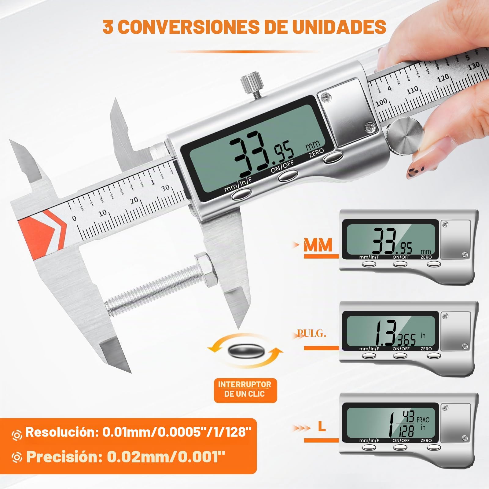 HARDELL Calibre Digital 150mm Pie de Rey Acero Inoxidable LCD