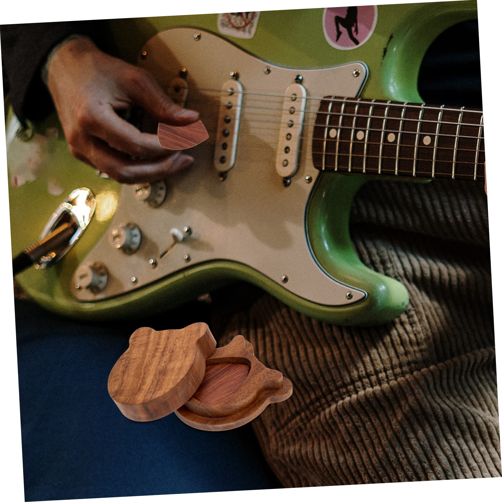 ibasenice 5sätze Holz-Gitarren-Plektrum-Set Mit Aufbewahrungsbox Ergonomisch Gestaltet Langlebig Und Leicht Für Musiker Und Gitarristen Inklusive Plektren Für Besseren