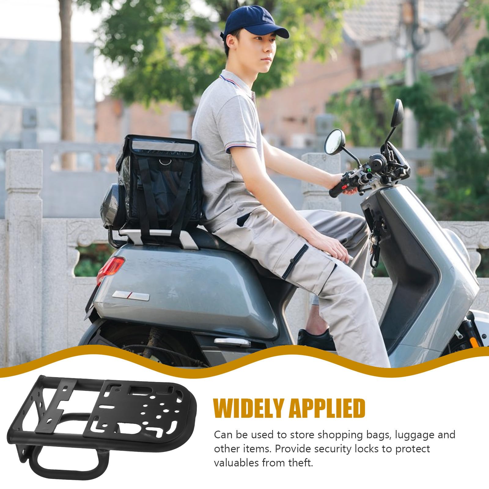 Portabicicletas de Eléctrica para Bicicleta Trasero Ajustable Hierro Negro