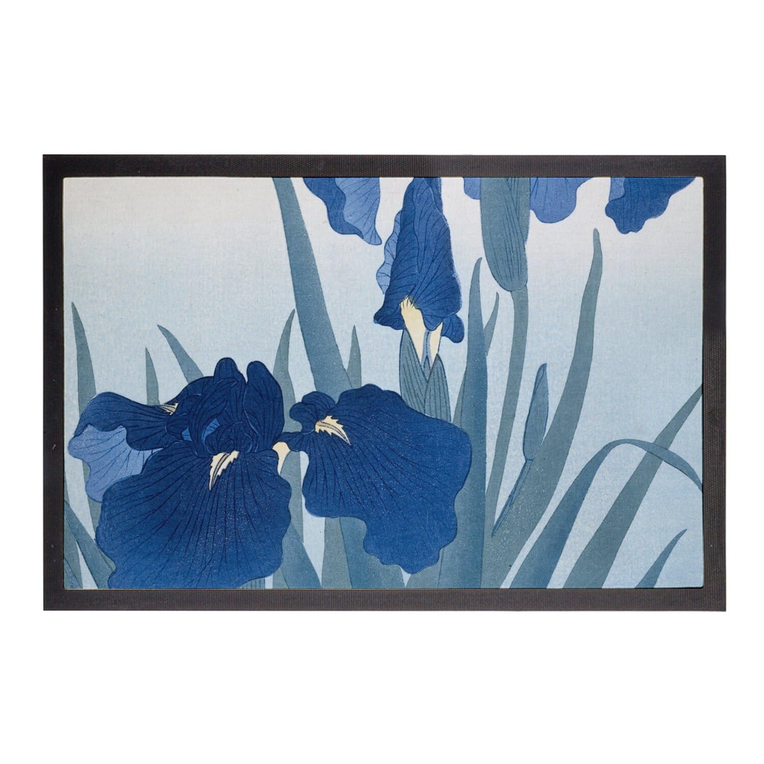 Paillasson bleu iris style japonais traditionnel tapis d'entrée dimensions 60x40cm