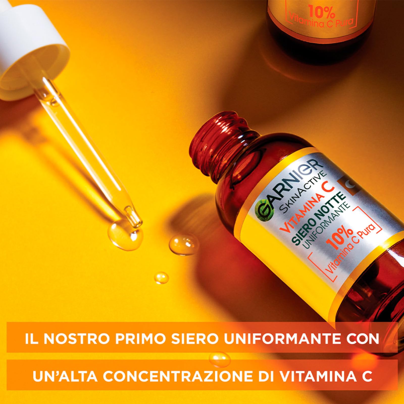 Garnier SkinActive Vitamina C Crema Contorno Occhi Illuminante per Occhi Spenti e Stanchi 15ml + Siero Viso Anti-Macchie Illuminante Antiossidante 30ml + Siero Viso Uniformante Notte 30ml - Set da 3
