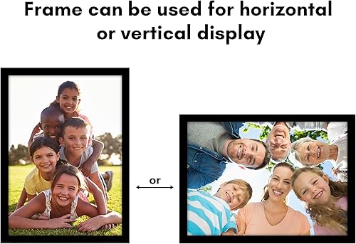 Vista 4 de Americanflat Portarretratos de 12 x 17 pulgadas con plexiglás pulido, marco de fotos color negro, marcos de fotos anchos hechos de madera