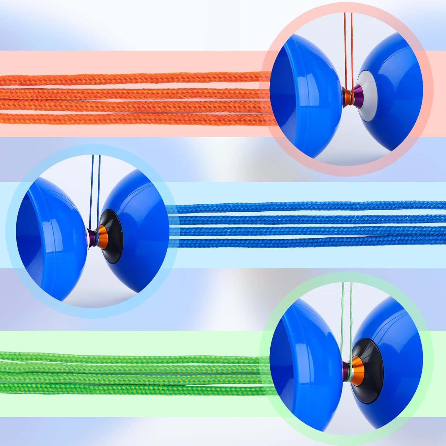 Lot De 12 Cordes De Diabolo – 1,5 M – Nylon Tressé – 3 Couleurs (bleu, Vert, Orange) – Pour Tous Niveaux, Débutants à Confirmés