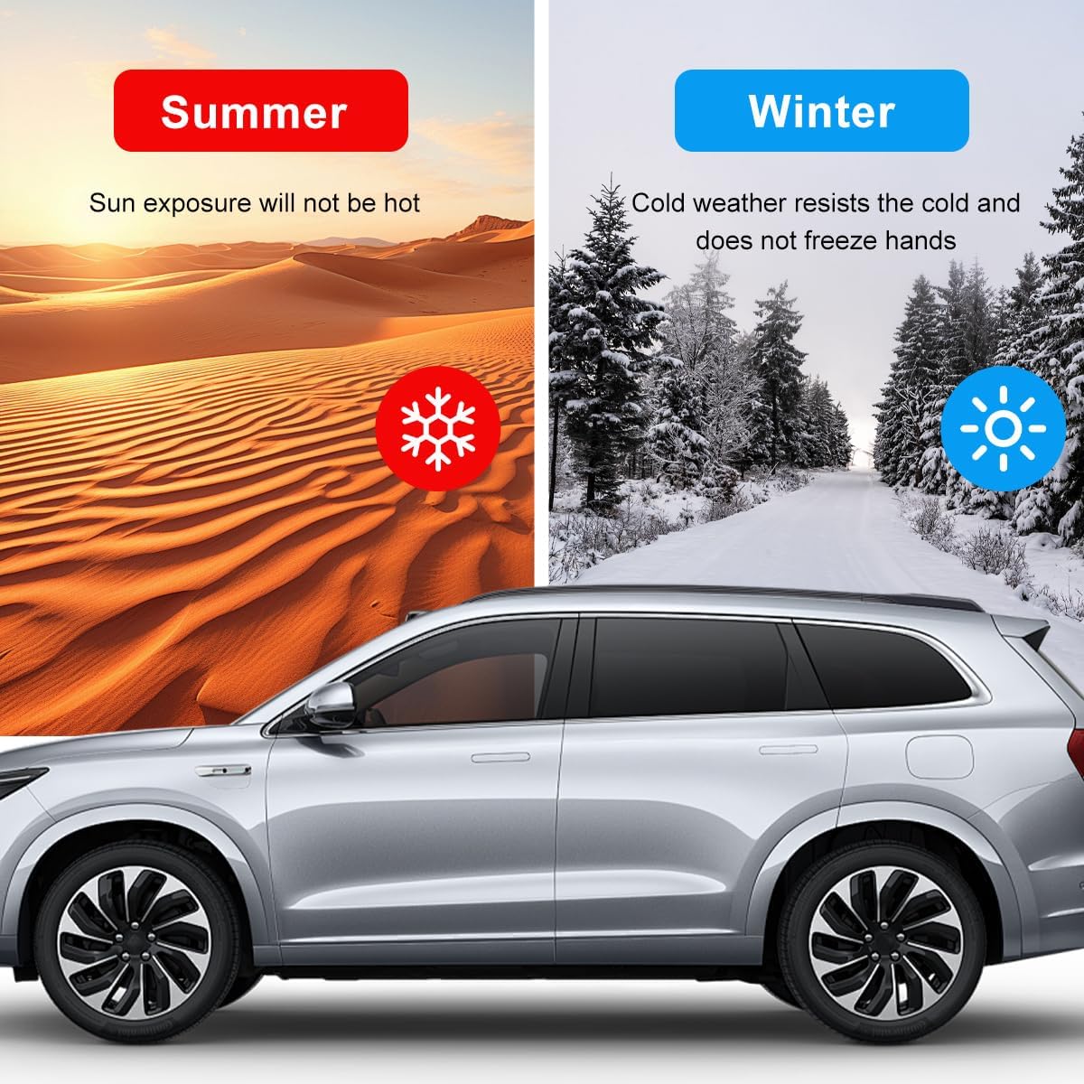 Car Steering Wheel Cover, 15 Inch Leather Stitching Elastic Anti-Slip Steering Wheel Protector, Breathable Comfortable Steering Wheel Cover Universal for Most Vehicles (Black) - Image 6