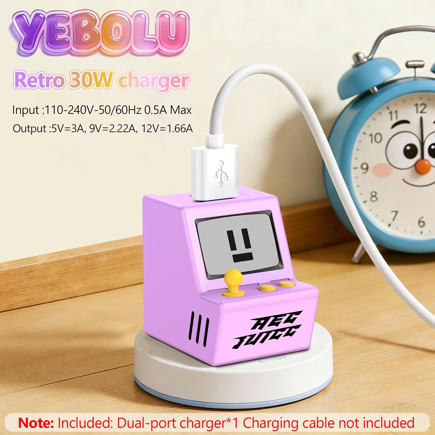 30W USB C Wall Charger Dual USB A Charger Block with Foldable Plug 3A Fast Charging Type C Phone Block Charging Box Brick for iPhone 17, Air, Pro, Pro Max, for iPad for Samsung Galaxy, Purple - Image 9