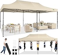 Vista 51 de COBIZI toldo emergente de 10x20 pies, resistente, con 6 paredes laterales, fácil de montar, para eventos comerciales al aire libre, 100%