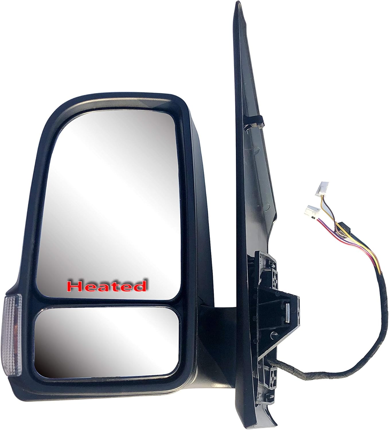Driver Left Side Door Mirror Power and Heated Power Folding with Signal Light and BLIS Textured Back Cover for Merecedes Sprinter Freightliner Sprinter from 2019 to 2024