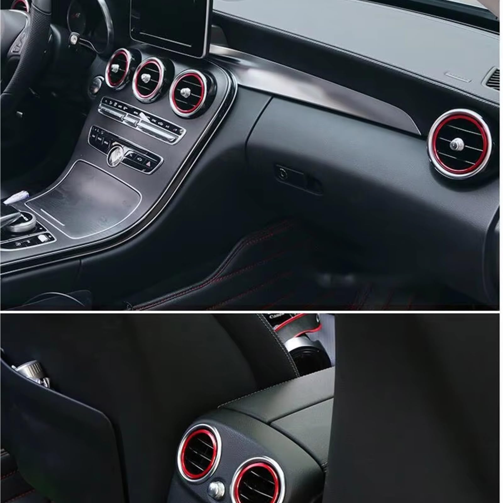 Compatible Con Benz Para Clase C W205 C300 2015 2016 2017 2018 2019 2020 2021 Cubierta Anillo Salida Ventilación Aire CA Para Automóvil Embellecedor