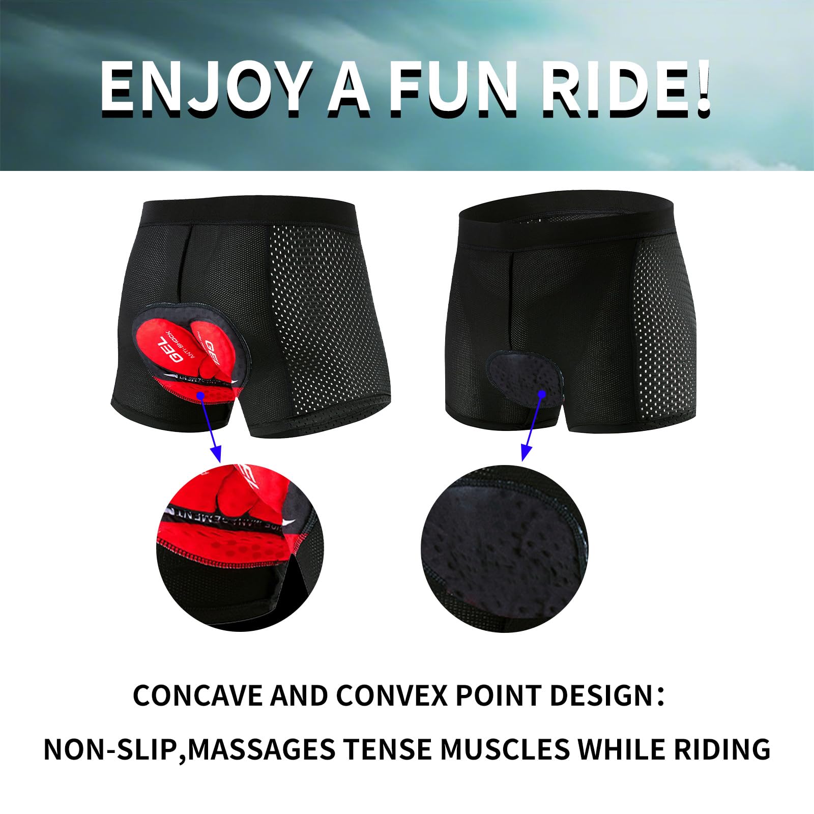 Culotte Ciclismo Hombre con Acolchado 5D Transpirable Secado Rápido Pantalon Ciclista