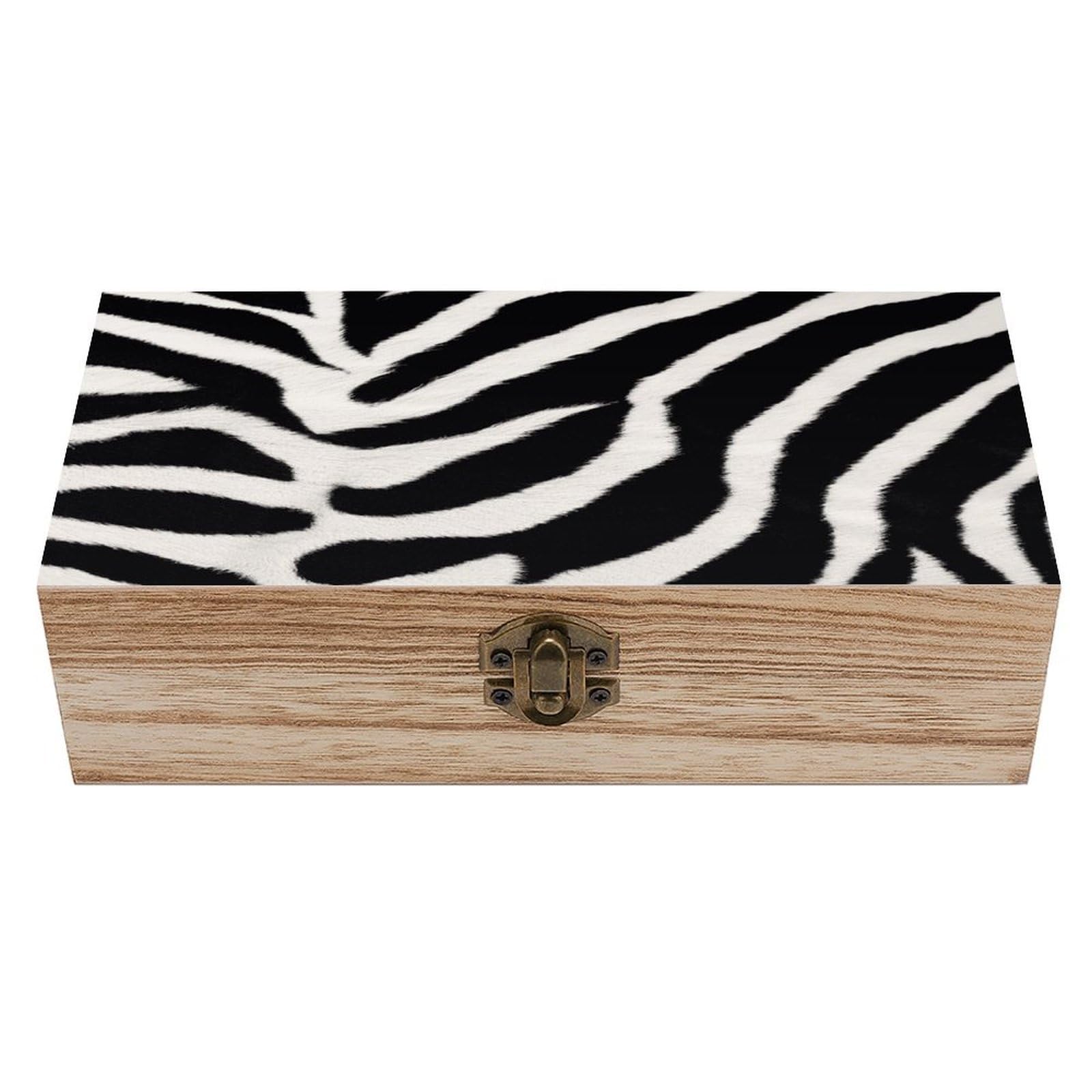VstaDank Zebra Animal Wooden Keepsake Box with Hinged Lid Solid Wood Gift Boxes Beautifully Keepsake Box Jewellery Organiser Retro Memory Treasure Case with Lids Decorative Boxes