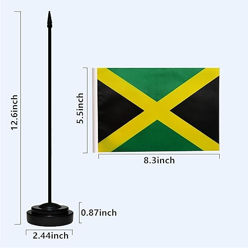 Miniatura 215 de Juego de banderas de escritorio japonesas de lujo, pequeñas banderas de escritorio japonesas en miniatura con poste sólido, base negra y tapa