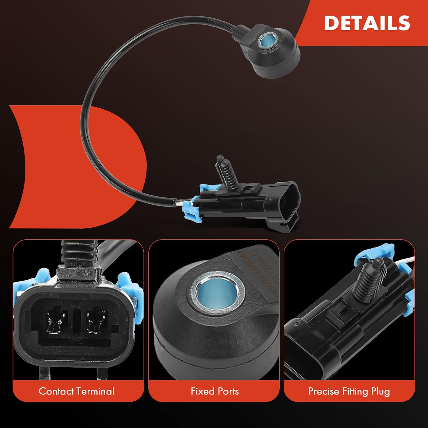 A-Premium Ignition Knock Detonation Sensor Compatible with Chevrolet, GMC, Buick, Saab, Pontiac & Saturn Models - Equinox 2010, Malibu, HHR, Cobalt, Terrain, LaCrosse, Verano, Regal, 9-5 & More