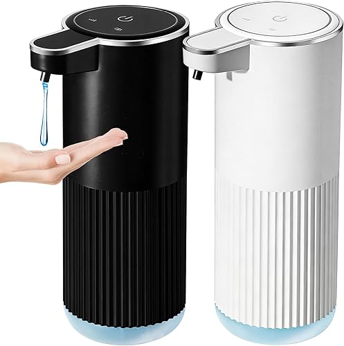 Miniatura 9 de Dispensador Automático de Jabón Espumoso, Paquete de 2 Dispensadores de Jabón de Manos Espumoso Negros sin Contacto para Baño, 13.5 Fl Oz