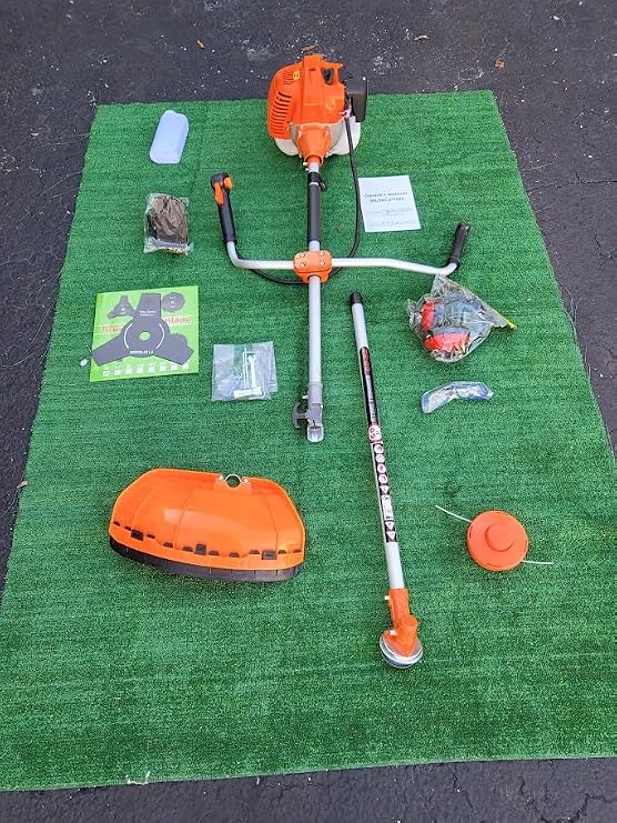 Gas Weed Wacker, 52cc 2-Stroke Grass Trimmer Petrol String Trimmer, Gas Powered Lawn Trimmers Strong Powerful Weed Eater Full Functioning Garden Tool for Home Yard Garden