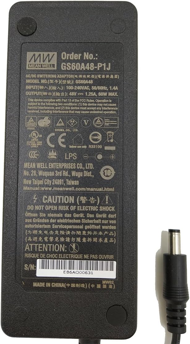 MeanWell MW Mean Well GS60A48-P1J 48V 1.25A 60W AC-DC Green Industrial Adaptor