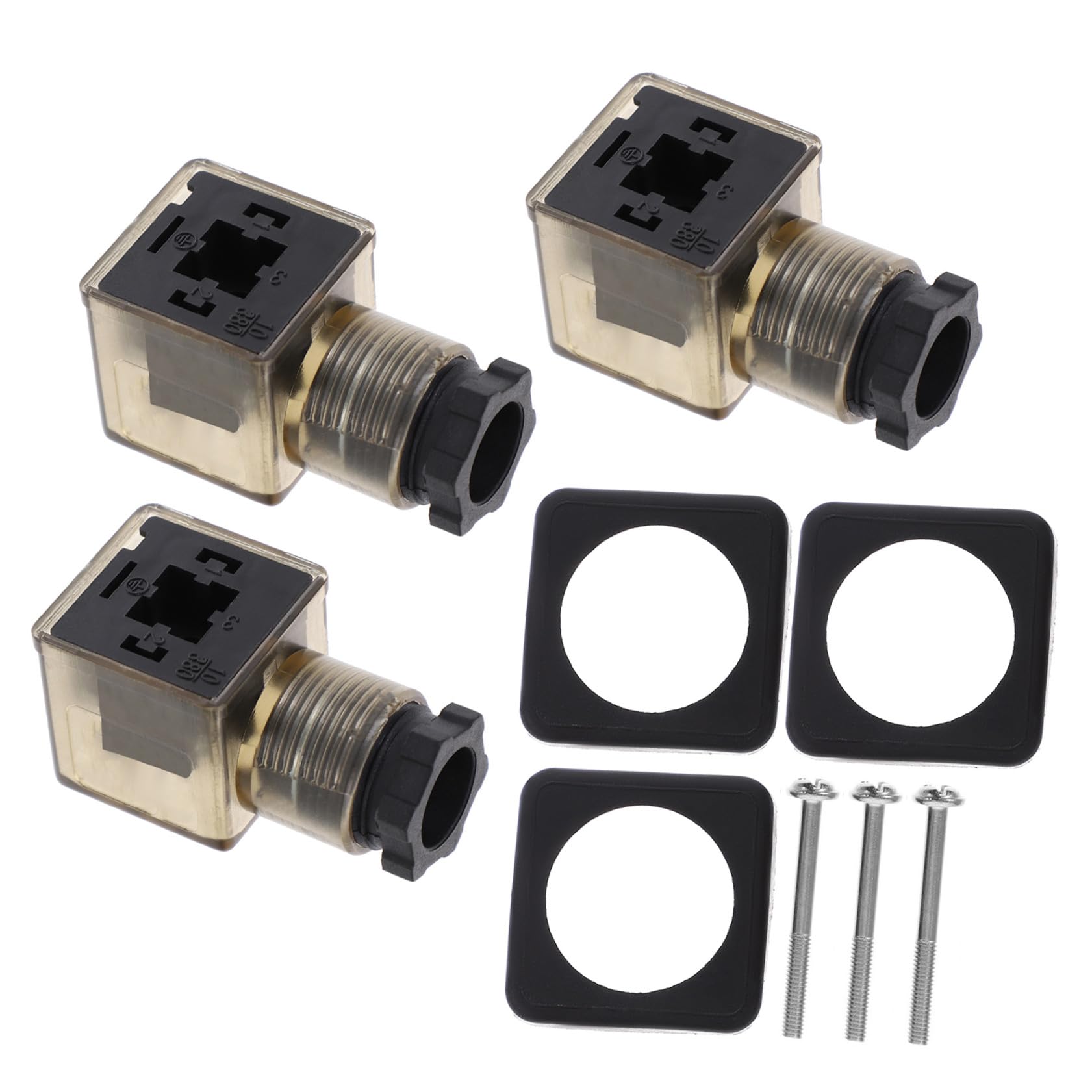Conector de bobina de solenoide caja de conexiones para electroválvulas hidráulicas 3 piezas
