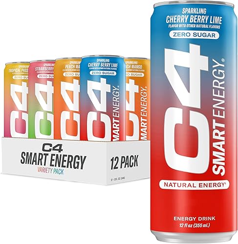 Miniatura 42 de C4 Energy & Smart Energy Drinks - Paquete variado de bebidas energéticas, sin azúcar, sin colores ni tintes artificiales, cero calorías, sustituto