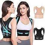 Fit Geno Posture Corrector for Women Invisilite: Invisible Lightweight Back Brace for Neck Shoulder & Upper Back Pain Relief - Improve Posture Correct Hunchback Slouching Under Clothes XX-Large