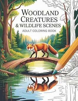 Woodland Creatures and Wildlife Scenes: Coloring Book for Relaxation