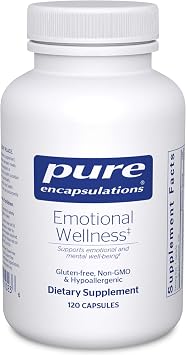 Pure Encapsulations Emotional Wellness, 120 Capsules | Mood and Stress Supplement*, Amino Acid Blend, Helps Moderate Occasional Stress*, Hypoallergenic, Gluten-Free, Dairy-Free