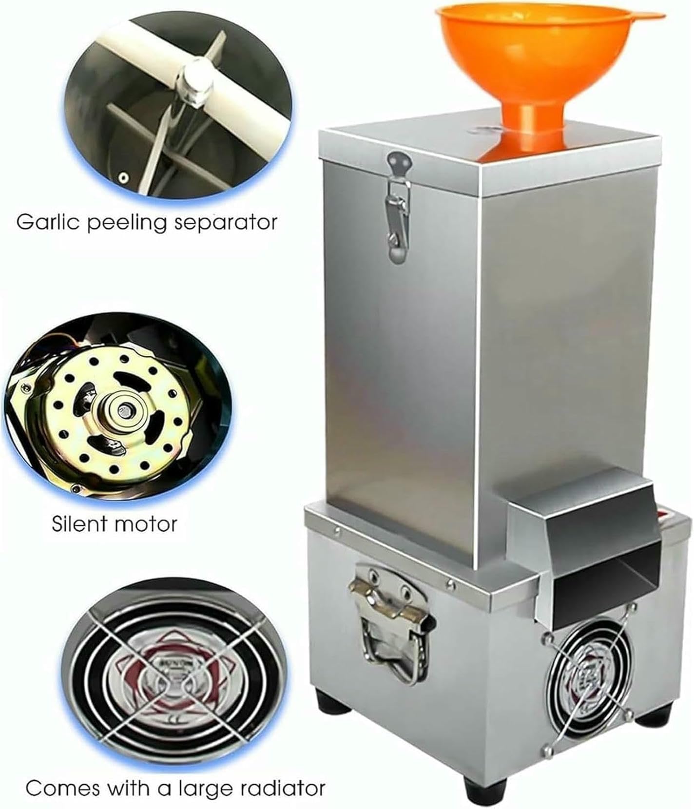 Éplucheur d'ail électrique 200 W pour un retrait facile de l'ail, idéal pour un usage domestique et restaurant