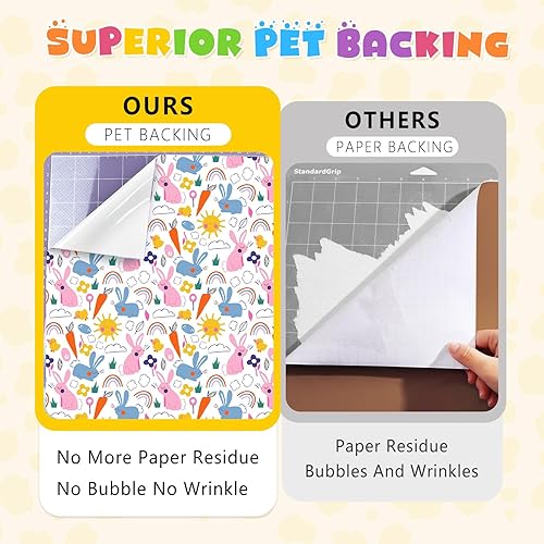 Miniatura 4 de HTVSTD Vinilo permanente de Pascua, 12 hojas de 12 x 10 pulgadas, vinilo adhesivo permanente de conejo, leopardo, conejo, vinilo autoadhesivo para