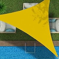 Vista 13 de Toldo triangular de bloqueo UV, toldo impermeable para jardín al aire libre para patio con kit de herrajes de acero inoxidable 304, gris, 6.5 x 6.5