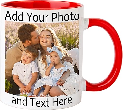 Taza de café personalizada Taza personalizada con nombre y logotipo con texto fotográfico, taza personalizada de 11 onzas en ambos lados, regalos Taza de café personalizada Taza personalizada con nombre y logotipo con texto fotográfico, taza personalizada de 11 onzas en ambos lados, regalos