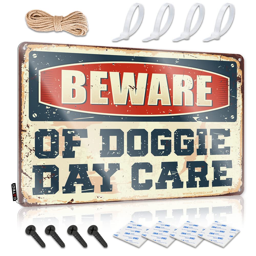 Fzfn Colour Cool Wall Decor Decorations For Patio Vintage Style | Beware Of Dog Kisses Sarcastic Accessories Home Decor(30X40cm)