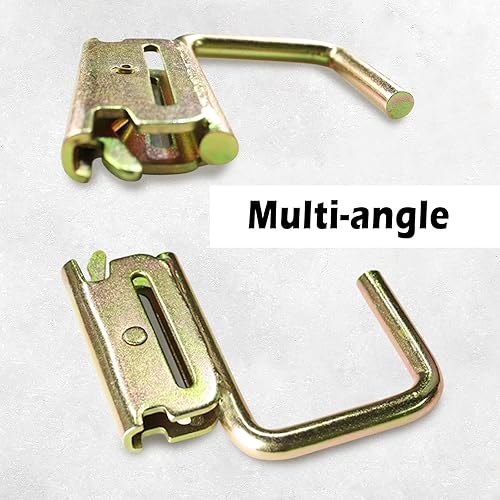 Miniatura 2 de ENJ - Paquete de 12 accesorios E Track J Hook E para remolque cerrado, taller y garaje, carga máxima de 1200 libras