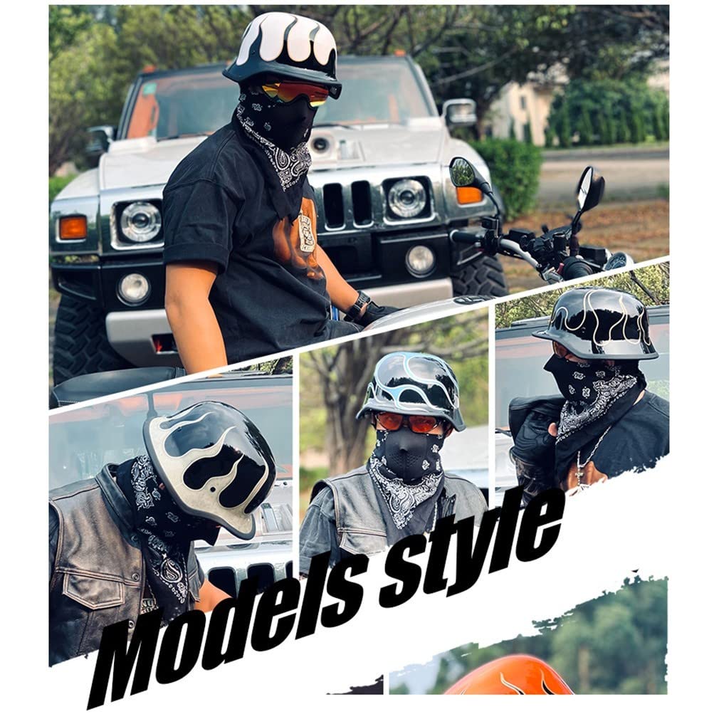 Halbschalenhelm Deutsche Halbhelm Motorradhelm ECE-Zertifiziert | Rollerhelm Jethelm Moped Helm Motorrad-Roller StraßEnmoped Halbhelm Unisex-Helm/GrößE:M~2XL