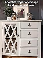 Vista 4 de Paquete de 6 perillas metálicas para armario de perro y hueso para mascotas, para armario, cajón, aparador, puerta, manijas de un solo agujero