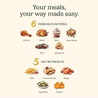 Vista 4 de Cuisinart Freidora de aire de doble cesta, dos cestas con un total de 11 cuartos de galón, 6 funciones freír al aire, asar, hornear, a la parrilla
