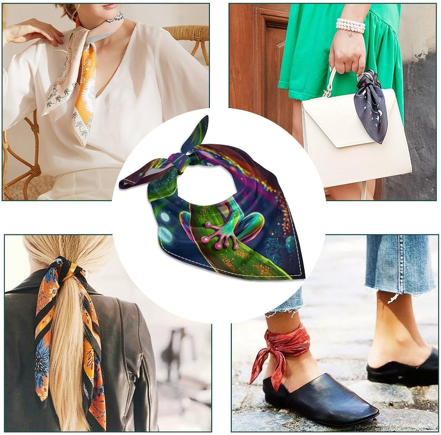 Tree Frog Multi-purpose Bandana Print Square Scarf image 4