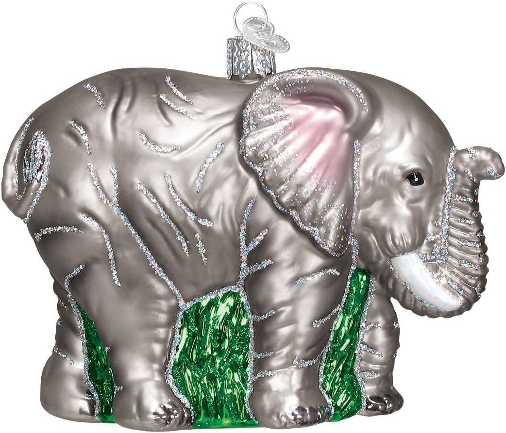 Old World Christmas Large Elephant Glass Blown Ornament for Christmas Tree