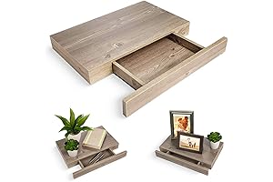 sleek & space-saving 16" Floating Shelf with Hidden Drawer